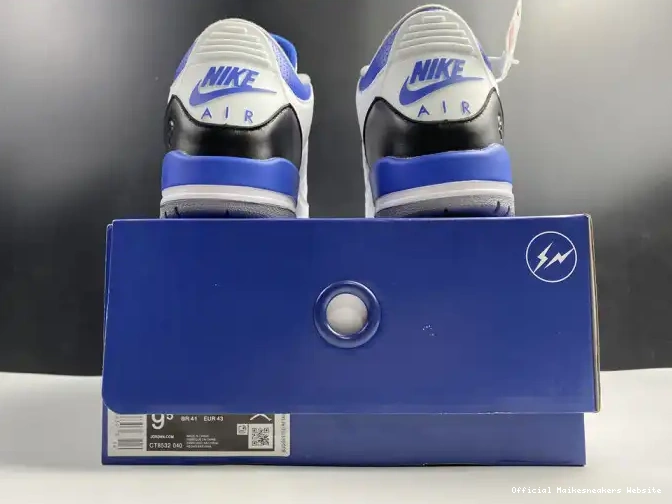 Official Maikesneakers White 3 Jordan Blue Retro CT8532-040 Air 0412
